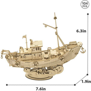 3D Wooden Puzzle: Fishing Ship