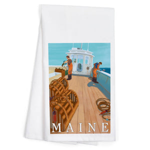 Kitchen Towel Maine Lobster Fishing