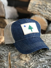 Maine Flag Denim Trucker Hat