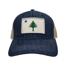 Maine Flag Denim Trucker Hat