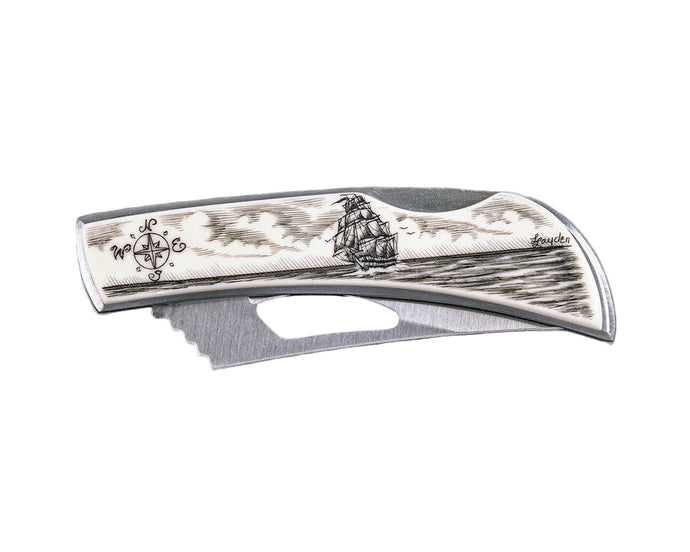Scrimshaw Style Pocket Knife