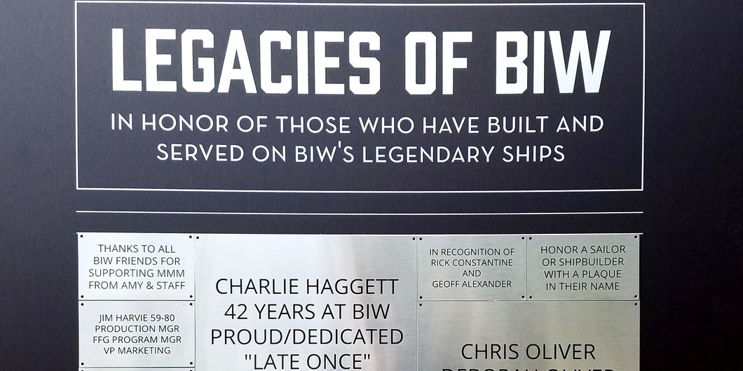 Legacies of BIW plaques at the BIW: Building America's Navy exhibit