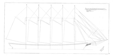 Jennie Flood Kreger spar and sail plan