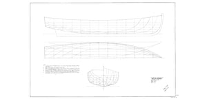 Motorized yawl boat lines drawing