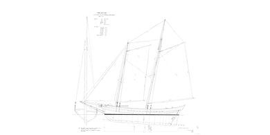 Pinky schooner Maine sail plan