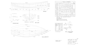 Isle au Haut skiff Tara lines drawing