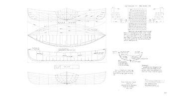 Clinker-built peapod lines drawing by R. H. Baker